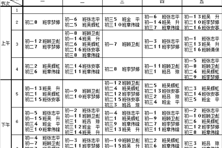 常熟市外国语初级中学22-23学年度全校体育与健康课表
